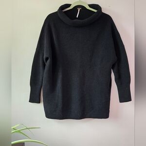 Free People Ottoman Slouchy Tunic in Black oversized small